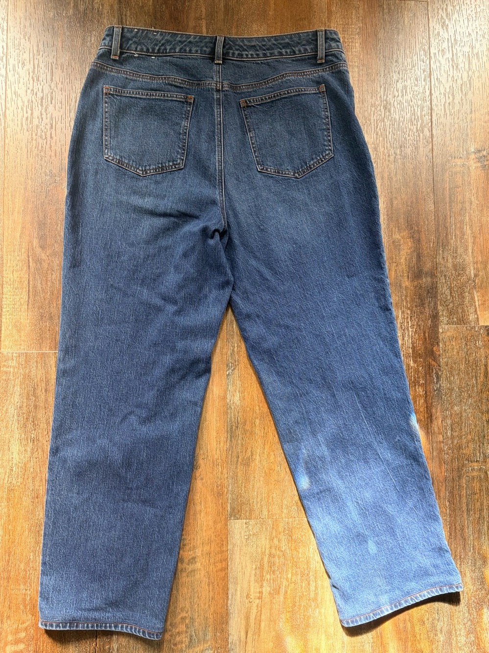 Talbots High-Rise Waist Relaxed Straight Leg Jeans in Dark Blue Size 14